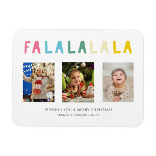Íman Fa La La Christmas Cute Pastel 3 Photo Collage