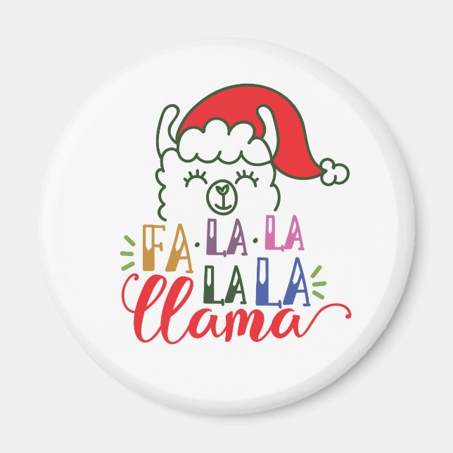 Íman Fa la la la la llama Christmas | Magnet (Frente)