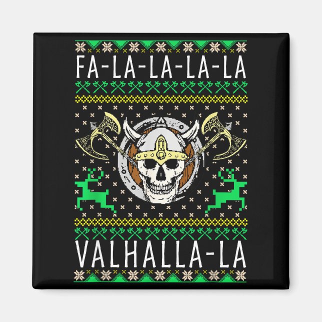 Íman Fa-la-la-la Valhalla-la Deus Viking Natal Feio (Frente)