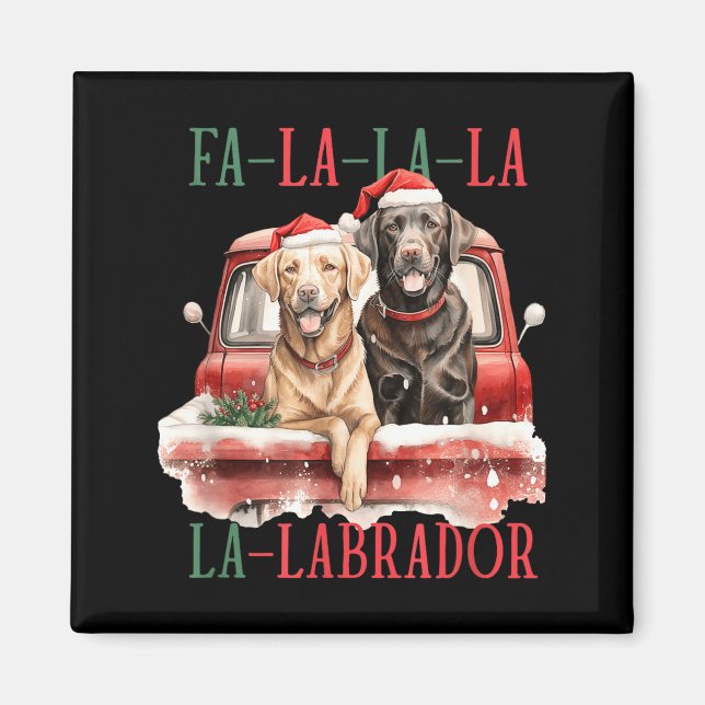 Íman Fa La La Labrador Natal Divertido  (Frente)