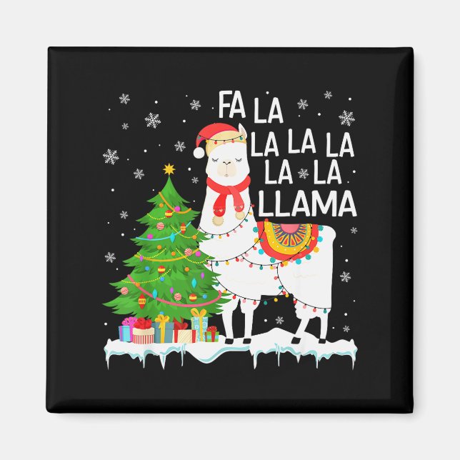 Íman Fa La La Llama Christmas Funny Xmas Pajamas Animal (Frente)