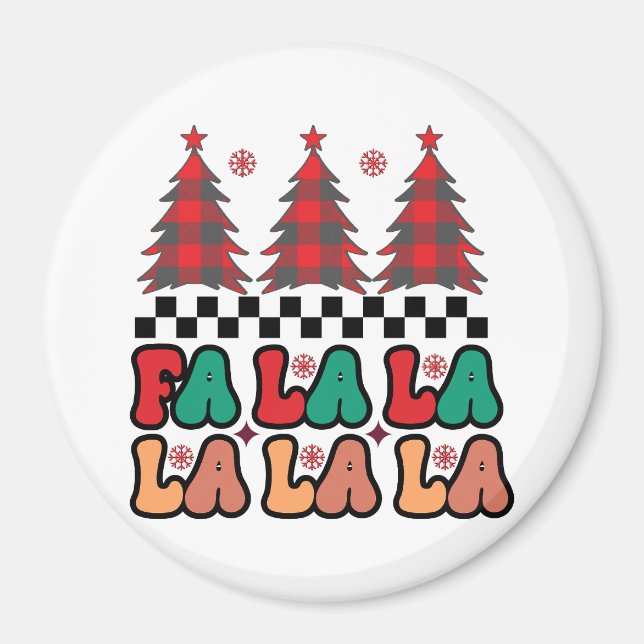 Íman Fa la la Retro Groovy Feriados de Natal (Frente)