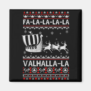 Íman Fa La La Valhalla Navio Viking Natal Xmas Suéter F