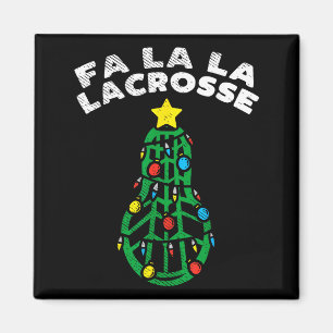 Íman Fa La Lacrosse Natal Divertido Lax Jogador Goleiro