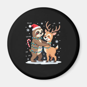 Íman Fa La Llama Xmas Lights Sloth Riding Llama Chri
