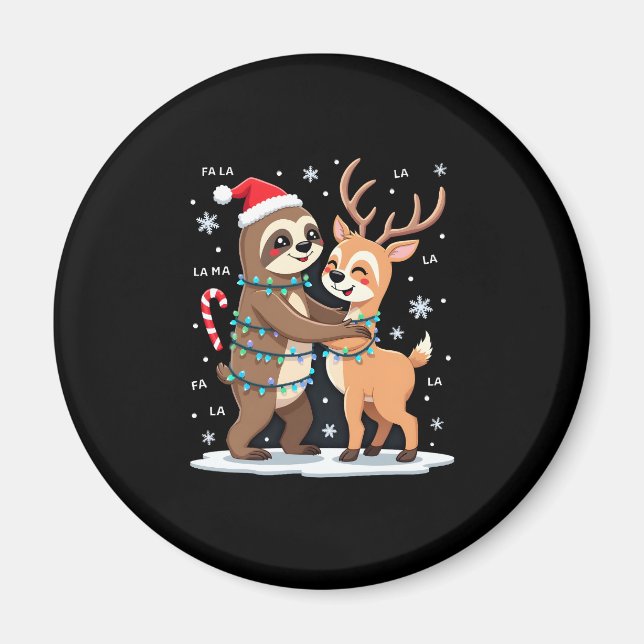 Íman Fa La Llama Xmas Lights Sloth Riding Llama Chri (Frente)