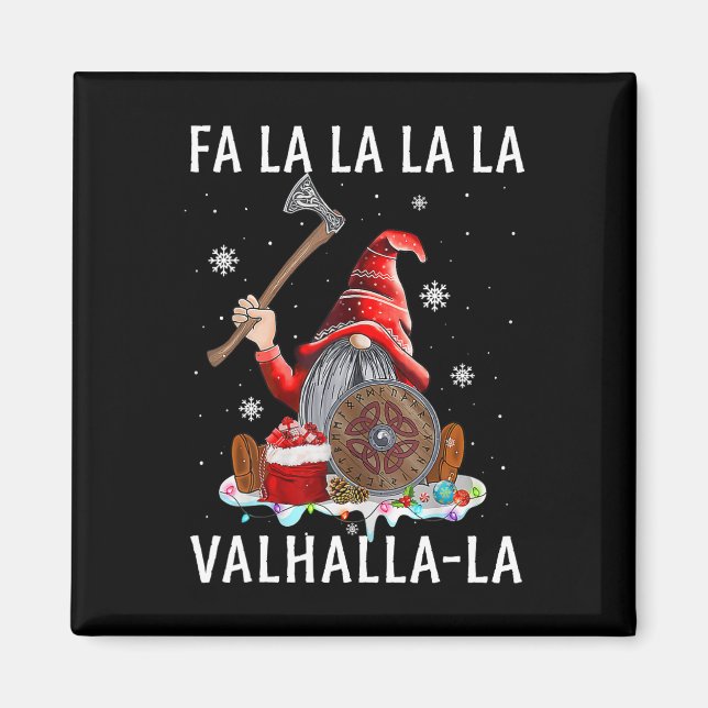 Íman Fa La Valhalla Xmas Gnome Beard Viking Arma C (Frente)