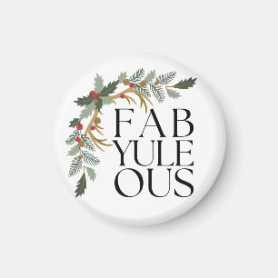 Íman Fab-Yule-Ous Natal Moderno Verde, Vermelho e Doura
