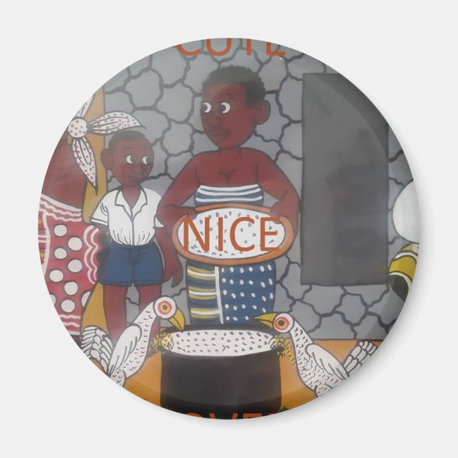 Íman Fábrica tradicional africana, linda e adorável (Frente)