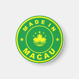 Íman fabricado em macau country flag rótulo do produto 