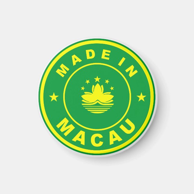 Íman fabricado em macau country flag rótulo do produto  (Frente)