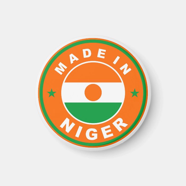 Íman fabricado na bandeira do país nigeriano rótulo do  (Frente)