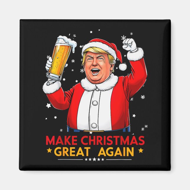 Íman Faça o Natal Grande Novamente Trump Bandeira Ameri (Frente)