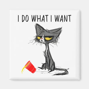 Íman Faça O Que Eu Quero Vintage Gato Preto Xícara Verm