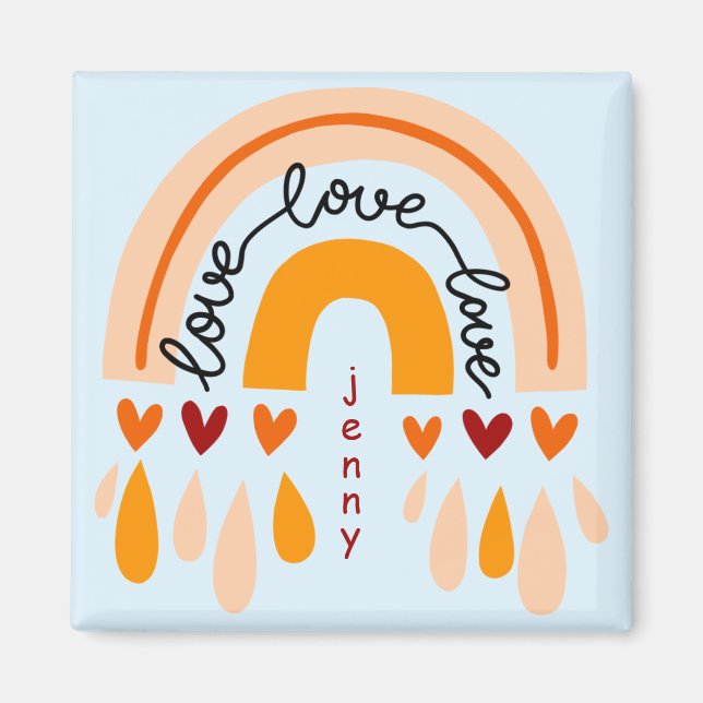 ÍMAN "FAÇA O QUE VOCÊ ADORA" COTAÇÃO BROWN RETRO BOHO R (Frente)