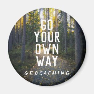 Íman Faça o seu próprio caminho Geocaching Personaliz