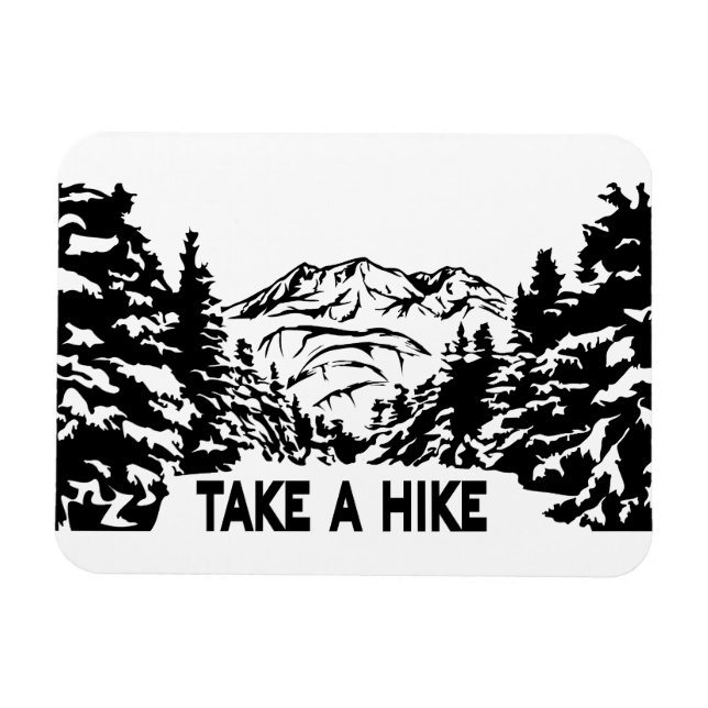 Íman Faça uma citação de Hike, paisagem monocromática d (Horizontal)