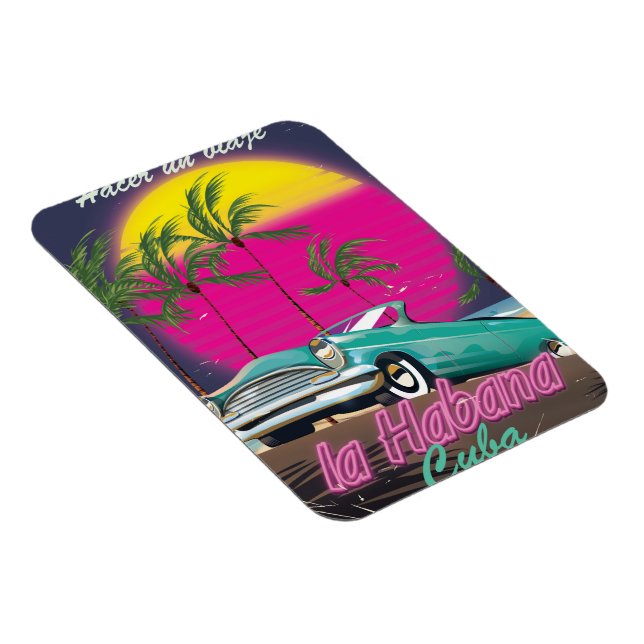 Íman Faça uma viagem a Cuba pôster reto 1985 (Lado Direito)