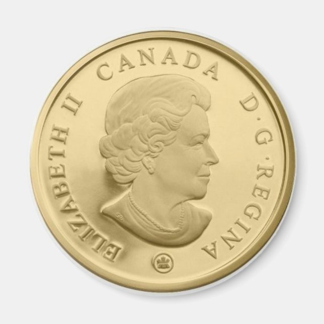 Íman Face Dourada de dólar do Canadá (Frente)
