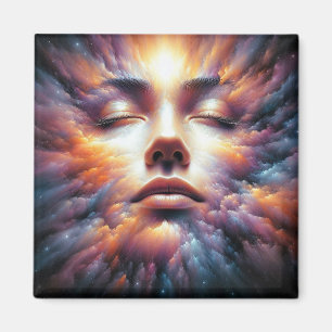 Íman Face misturada com nuvens coloridas