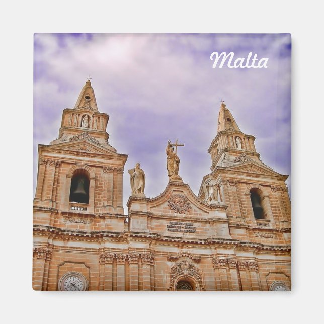 Íman Fachada da igreja na vila de Mellieha em Malta (Frente)