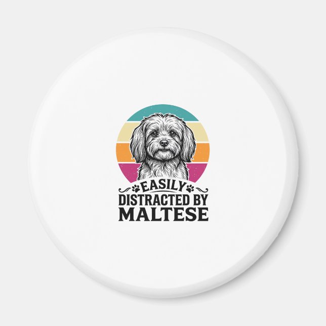 Íman Facilmente Distraída Pelo Design de Cachorro Vinta (Frente)