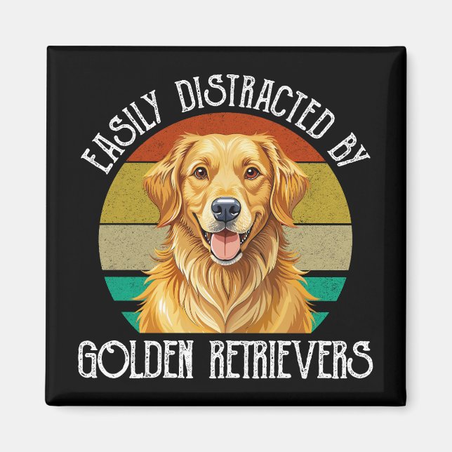 Íman Facilmente Distraído Por Golden Retrievers (Frente)