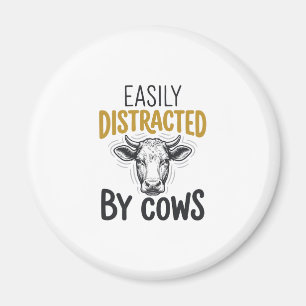 Íman Facilmente Distraído Por Vacas Camisa Engraçada Pa
