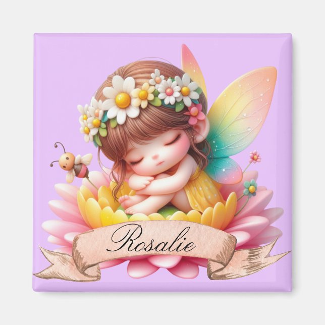 Íman Fada Adormecida Sonhos Doces Florais Caprichosos F (Frente)