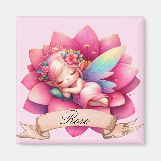 Íman Fada Adormecida Sonhos Doces Florais Caprichosos F (Frente)