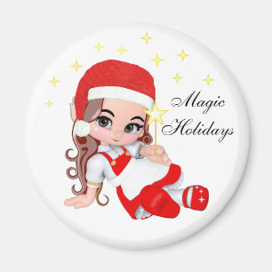 Íman Fada Anjo de Natal Fofo & Estrelas