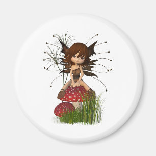 Íman Fada bonito e Toadstool do outono de Toon