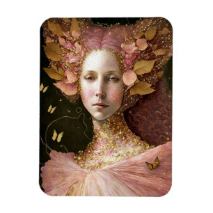 Íman Fada Dourada rosa Fada Fae Fantasy Art