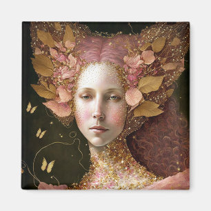 Íman Fada Dourada rosa Fada Fae Fantasy Art