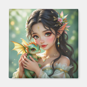 Íman Fada Elven Bonita & Dragão Etéreo