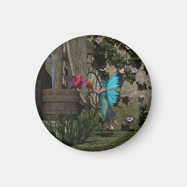 Íman Fada Gelada Alimentando um Pássaro (Frente)