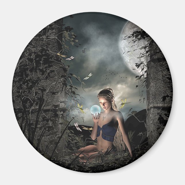 Íman Fada - Tale Crystal Ball Full Moon Fantasy Magnet (Frente)