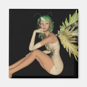 Íman Fada verde 3D da floresta - sentando-se
