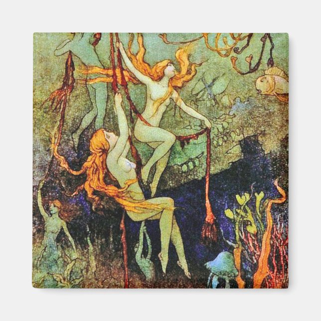 Íman Fadas-Mermaids - por Warwick Goble (Frente)