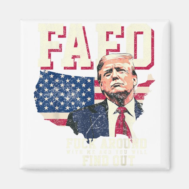 Íman Fafo Trump Us American Map Flag (Frente)