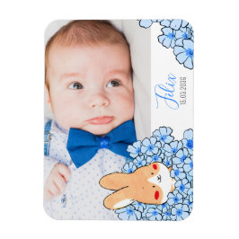 Íman Faire-part naissance magnet Lapin et fleurs