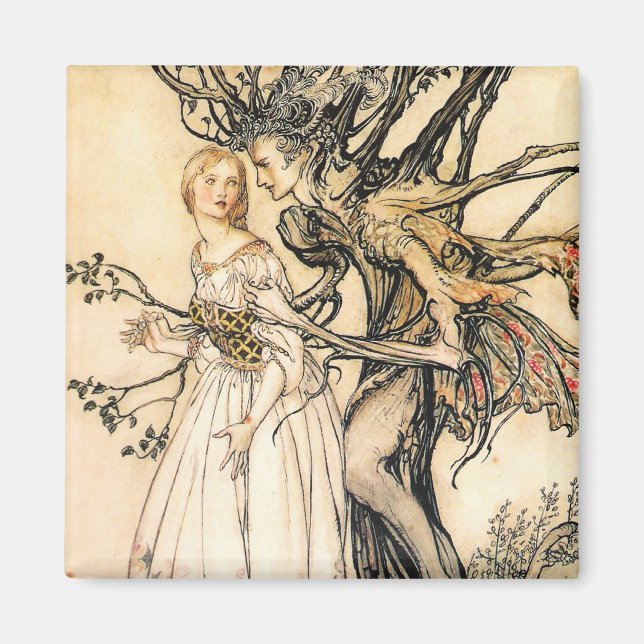Íman Fairytale Princess e Tree Elf Magnet (Frente)