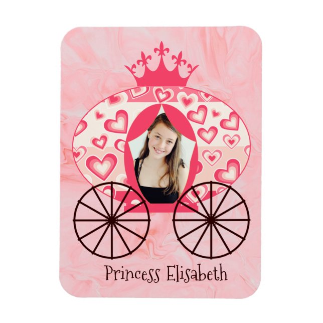 Íman Fairytale Royal Princess Carruagem Girl Birthday (Vertical)