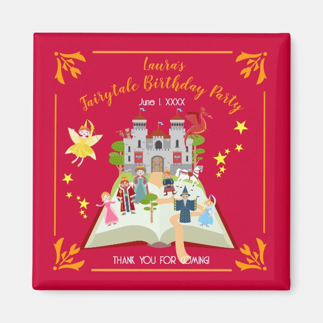 Íman Fairytales Stories Girl Festa de aniversário (Frente)