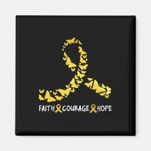 Íman Faith Courage Esperança Cancer Consciência Dourada