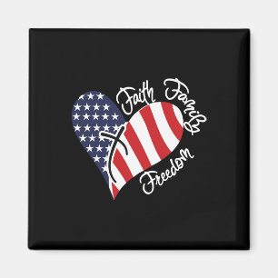 Íman Faith Family Freedom Heart Christian Patriotic 4th