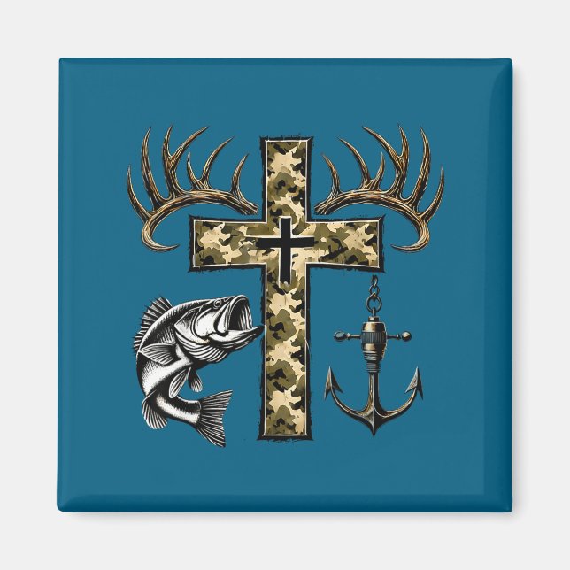 Íman Faith Fishing Hunting Camo Cross With Hook B Chris (Frente)