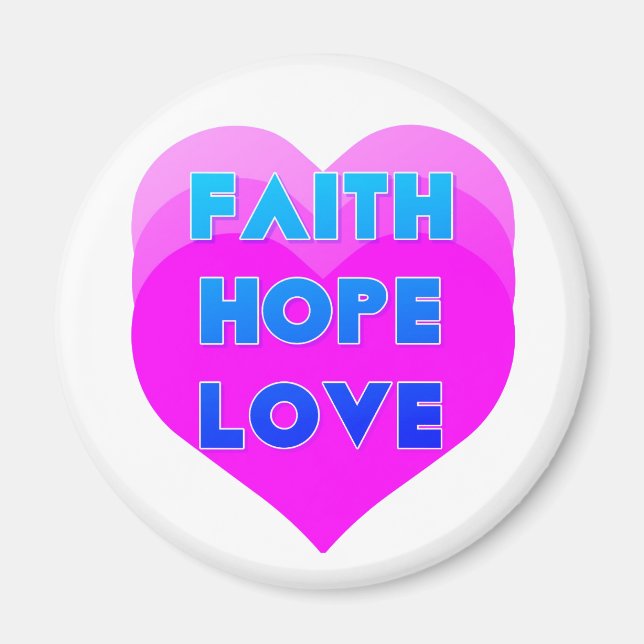 Íman Faith Hope ama Corações Magnetos Inspiracionais (Frente)
