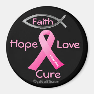 Íman Faith Hope Love Cure gotGod316.com Fita Rosa