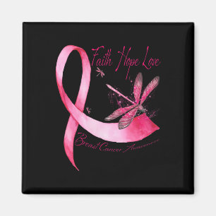 Íman Faith Hope Love Dragonfly Pink Ribbon Breve Cance